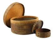 TWO BENTWOOD PANTRY BOXES, AME