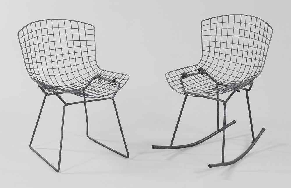 Two Bertoia Wire Chairs d