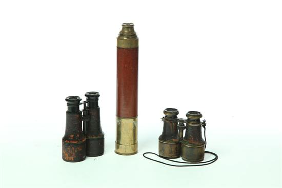 TWO BINOCULARS AND A TELESCOPE. 