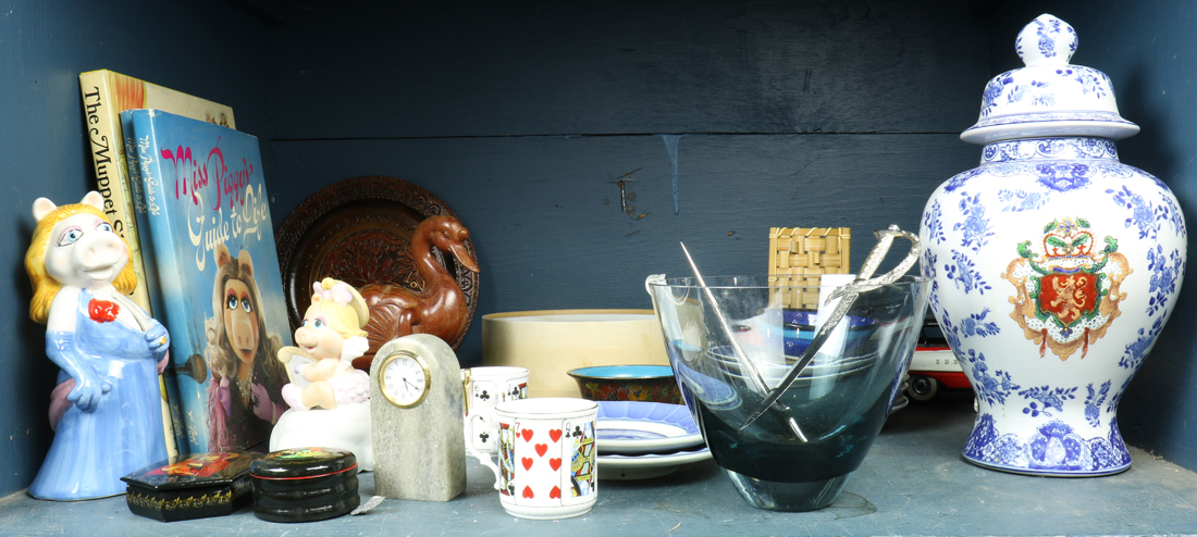 TWO BINS OF DECORATIVE ART