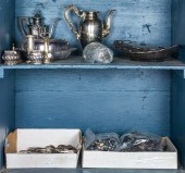 TWO BINS OF MOSTLY SILVER PLAT