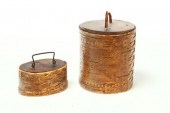 TWO BIRCHBARK CONTAINERS.  Ame