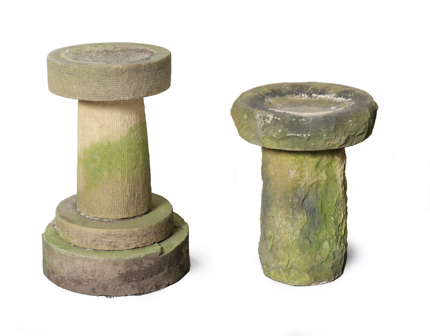 TWO BIRD BATHS.  American  late