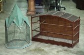 TWO BIRD CAGES. One arched wit
