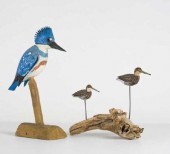 TWO BIRD CARVINGS, LARGE KINGF