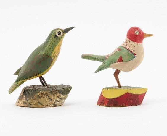 TWO BIRD CARVINGS, RICHELIEU,