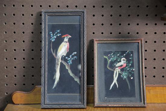 TWO BIRD PICTURES MADE FROM