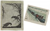 TWO BIRD PRINTS BY FEMALE PRIN