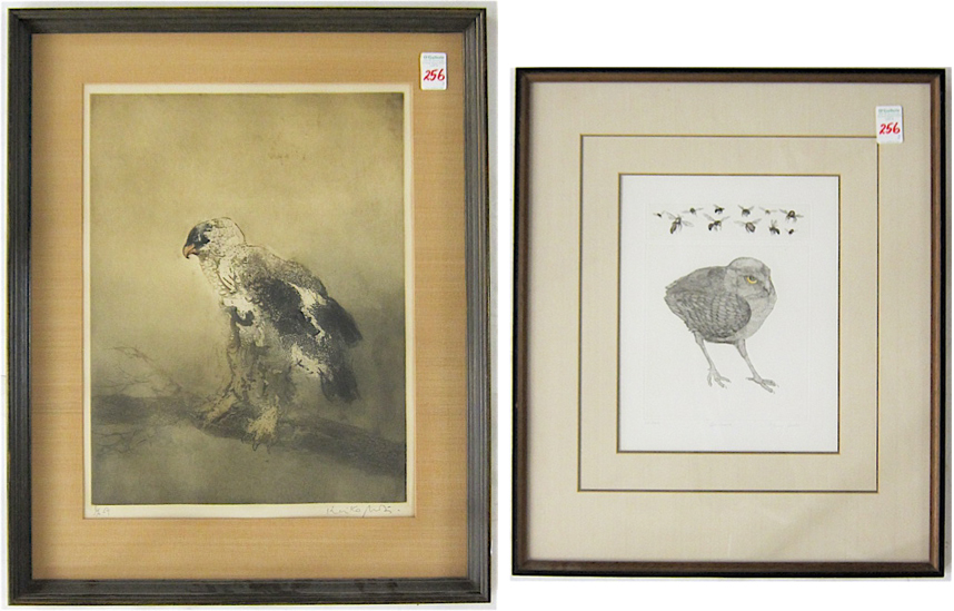 TWO BIRD PRINTS: ''Gourmand'' by