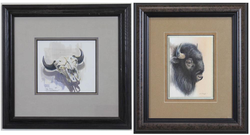 TWO BISON DRAWINGS: LEE CABLETWO