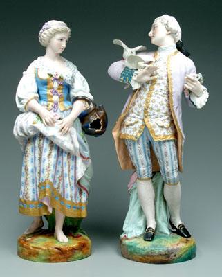 Two bisque figurines: large