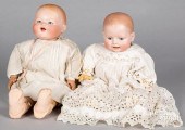 TWO BISQUE HEAD BABY DOLLSTwo