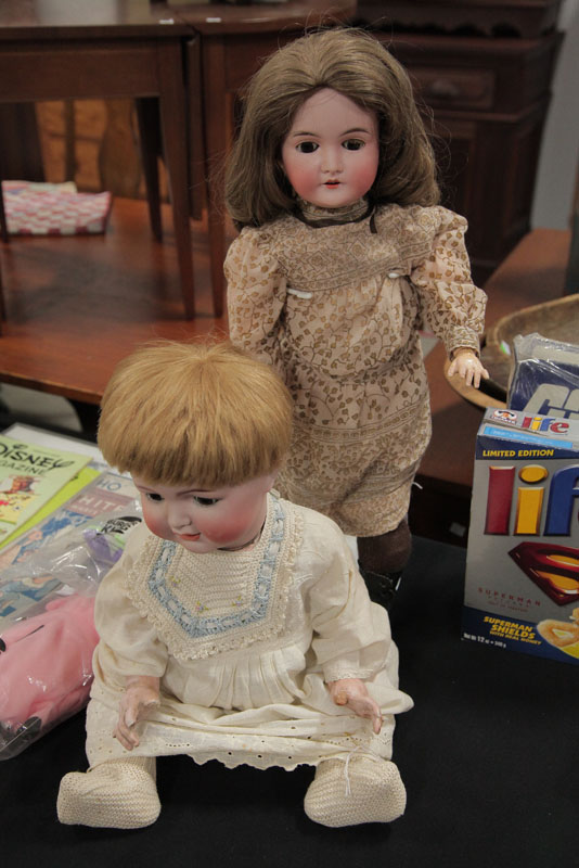 TWO BISQUE HEAD DOLLS. Germany 