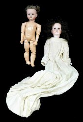 TWO BISQUE HEAD DOLLS: HEUBACH