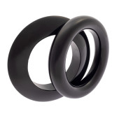 TWO BLACK ACRYLIC BANGLE BRACE