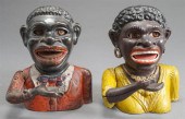 TWO BLACK AMERICAN PAINTED CAS
