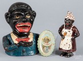 TWO BLACK AMERICANA CAST IRON