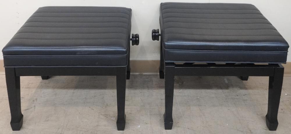 TWO BLACK LACQUERED AND BLACK VINYL