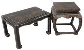 TWO BLACK LACQUERED CHINOISERI