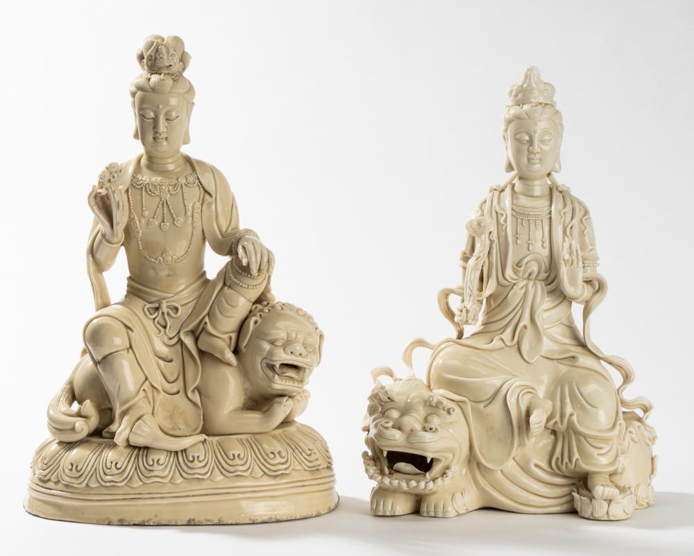 TWO BLANC DE CHINE PORCELAIN