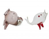 TWO BLENKO GLASS FISH FIGUREST