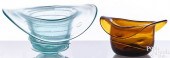 TWO BLOWN GLASS HAT WHIMSEYS,