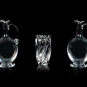 Two Blown Glass Pitchers and an