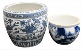 TWO BLUE AND WHITE CHINESE PIE