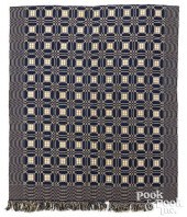 TWO BLUE AND WHITE COVERLETS,