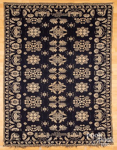 TWO BLUE AND WHITE COVERLETS, CA.