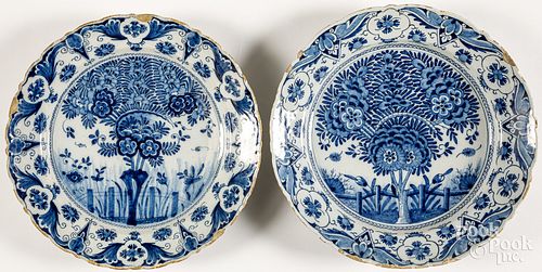 TWO BLUE AND WHITE DELFT