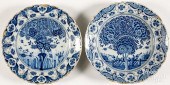 TWO BLUE AND WHITE DELFT CHARG