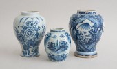TWO BLUE AND WHITE DELFT BALUS