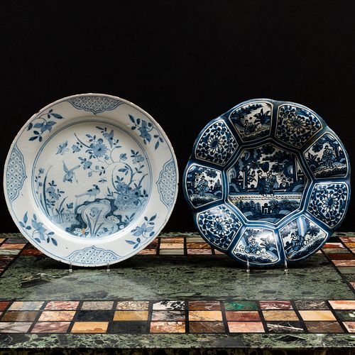 TWO BLUE AND WHITE DELFT