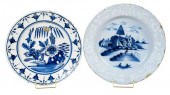 TWO BLUE AND WHITE DELFTWARE C