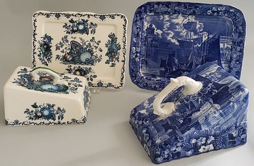 TWO BLUE AND WHITE ENGLISH WEDGWOOD