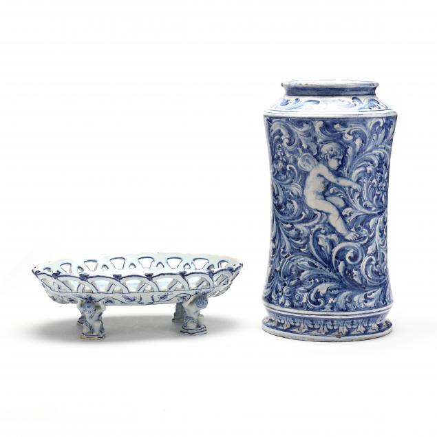TWO BLUE AND WHITE FAIENCE DELFT
