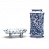 TWO BLUE AND WHITE FAIENCE DEL