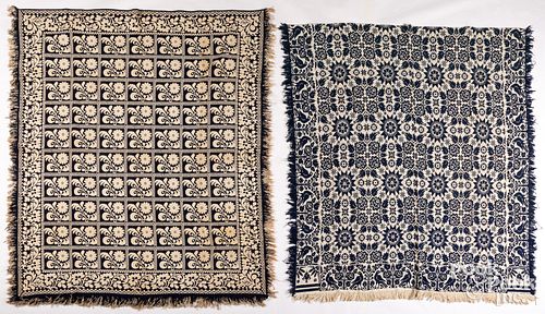 TWO BLUE AND WHITE JACQUARD