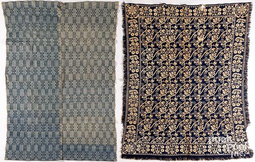 TWO BLUE AND WHITE JACQUARD