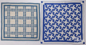TWO BLUE AND WHITE PATCHWORK Q