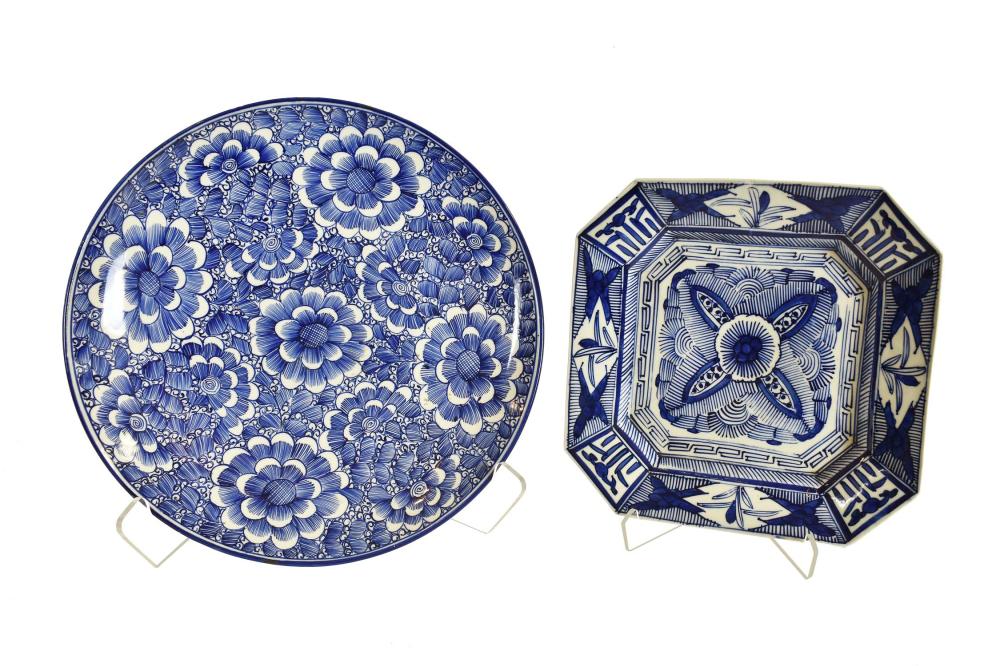 TWO BLUE AND WHITE PORCELAIN