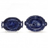 TWO BLUE STAFFORDSHIRE SAUCE B