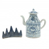 TWO BLUE & WHITE CHINESE PORCE