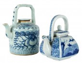 TWO BLUE & WHITE PORCELAIN TEA