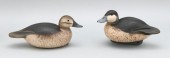 TWO BOB WHITE RUDDY DUCK DECOY