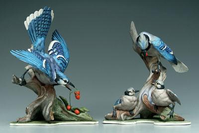 Two Boehm bird figurines: blue jays