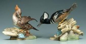 Two Boehm bird figurines: hood