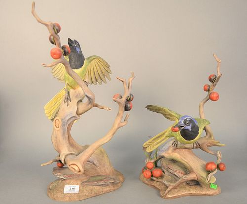 TWO BOEHM "GREEN JAYES" PORCELAIN