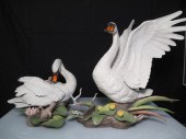 Two Boehm Mute Swan figures fr